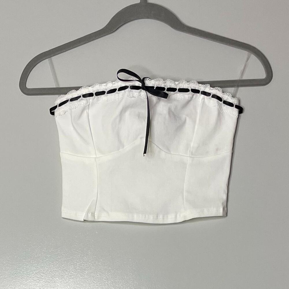 White Crop Top - Picture 3 of 4